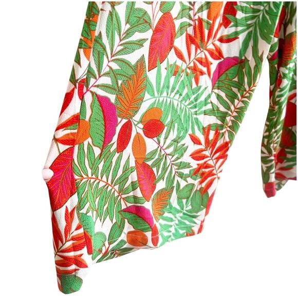 Rose & Olive Crepe Pants Cropped Plus Size Size 3X Tropical Print Lightweight - Picture 6 of 6